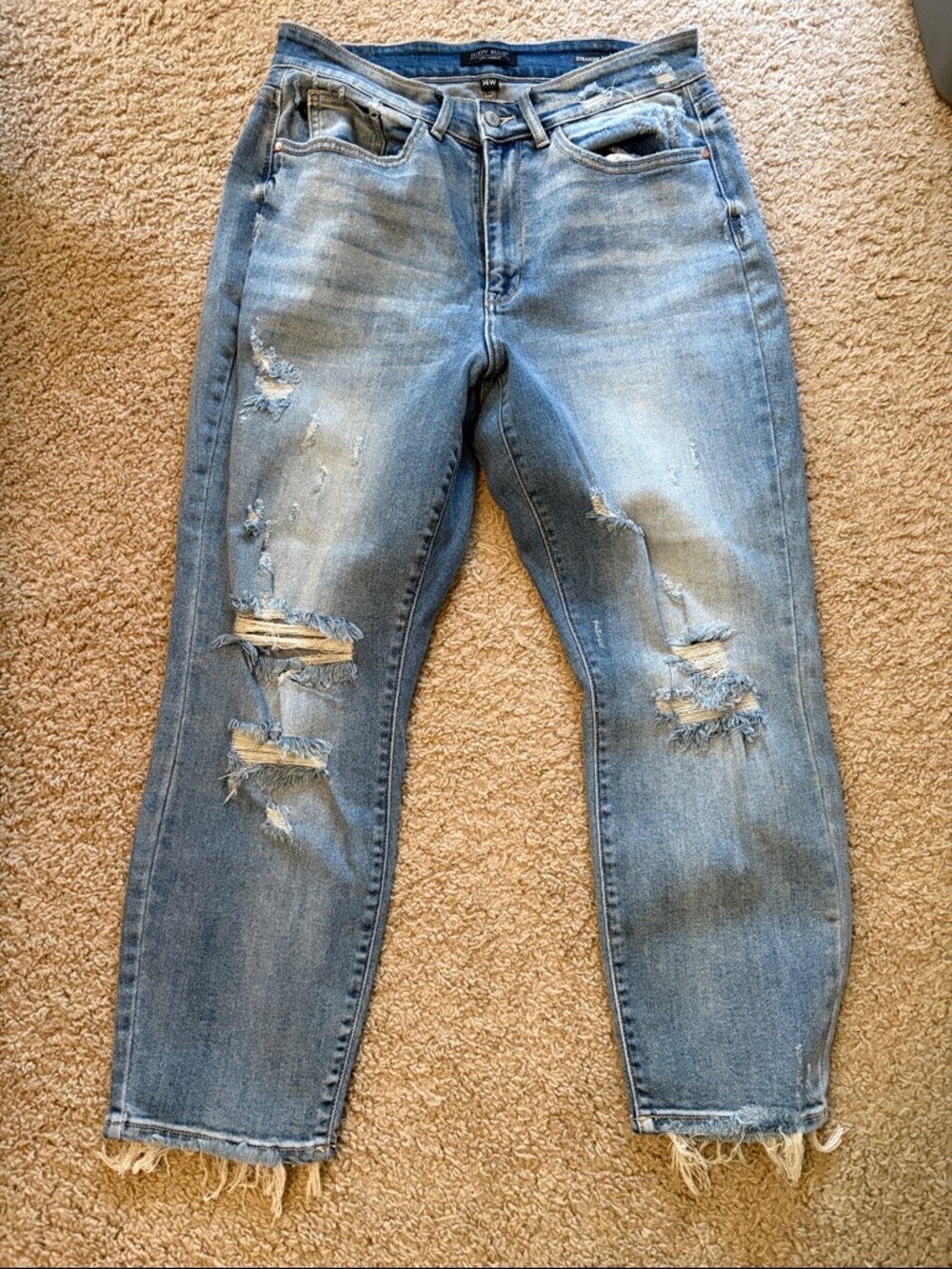 Judy Blue Washed Light Blue Straight Jeans